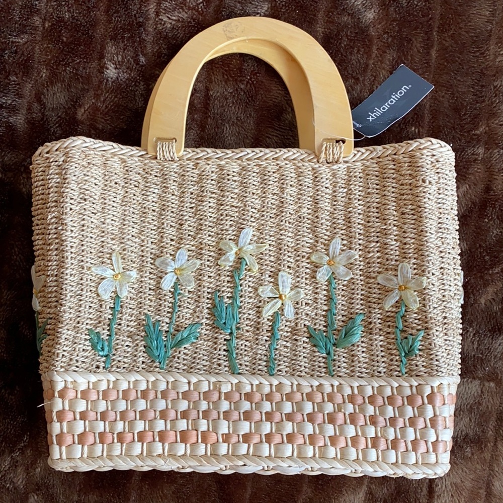 Xhilaration Unused Natural Cornhusk‎ Tote Bag